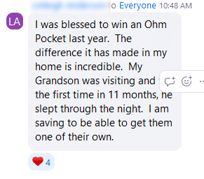 Testimonial on how the Om Pocket helps her grandson to sleep